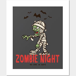 Zombie night Posters and Art